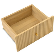 Credenza con 2 Ante in Rattan; 3 Cassetti e 2 Ripiani; Gambe in Metallo Effetto Legno; in MDF; 140??40??80 cm; Naturale