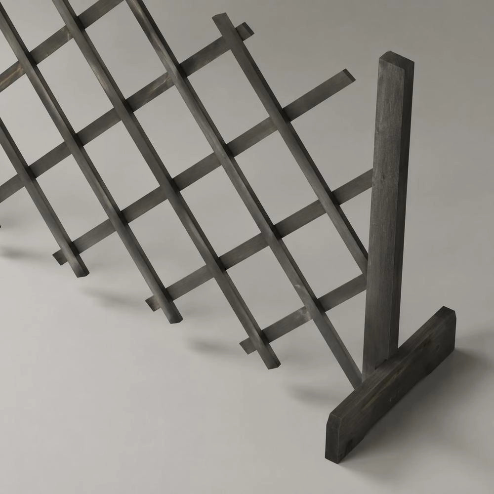 Garden Trellis Fence, Grey, 120x90 Cm, Solid Fir Wood