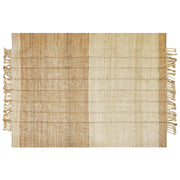 Tappeto in juta beige 160 x 230 cm tessuto a mano con frange in stile rustico per l'ingresso della camera da letto