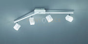 ROUBAIX BARRA 4 SPOTS LED 14W 1600lm, 3000K QUADRATI METALLO BIANCO L.80CM