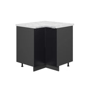 Mobile ad angolo cucina Fame-Line Nero rigato/Antracite 80.5 cm, PL Marmo Vicco