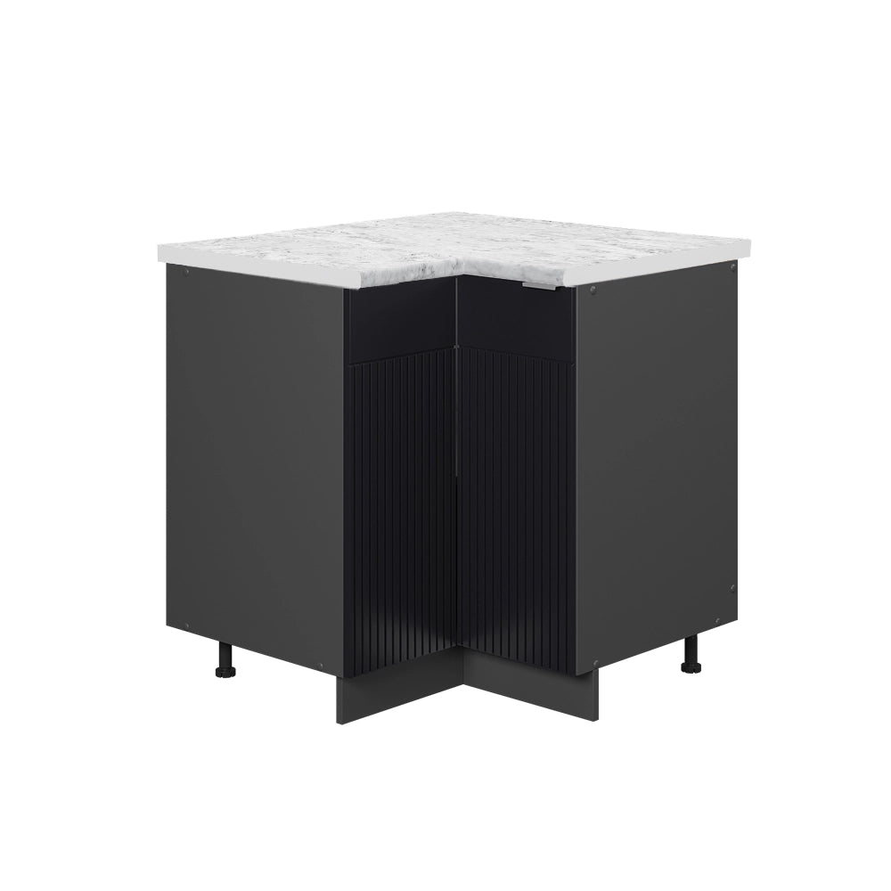 Mobile ad angolo cucina Fame-Line Nero rigato/Antracite 80.5 cm, PL Marmo Vicco