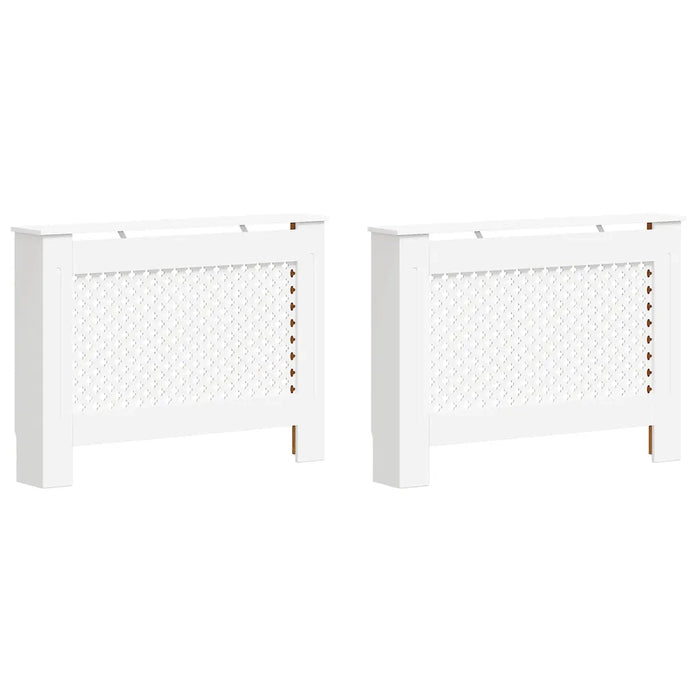 Coperture per Radiatori 2 pz Bianche 112x19x81,5 cm in MDF 3051377