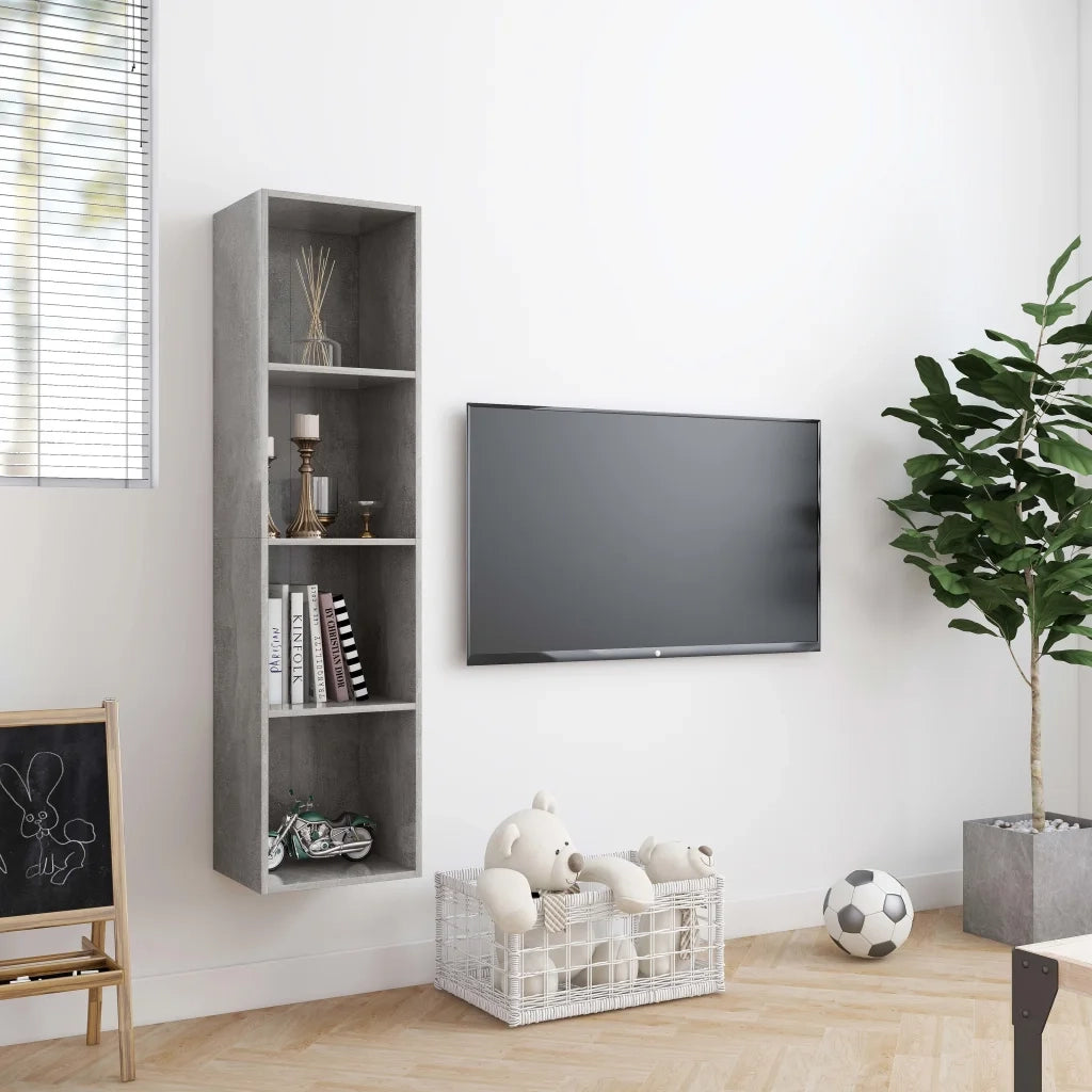 Libreria/Mobile TV Grigio Cemento 143x30x36 cm 800265