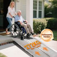 Rampa a valigia per sedia a rotelle, pieghevole mobile antiscivolo, in alluminio 122cm 270kg