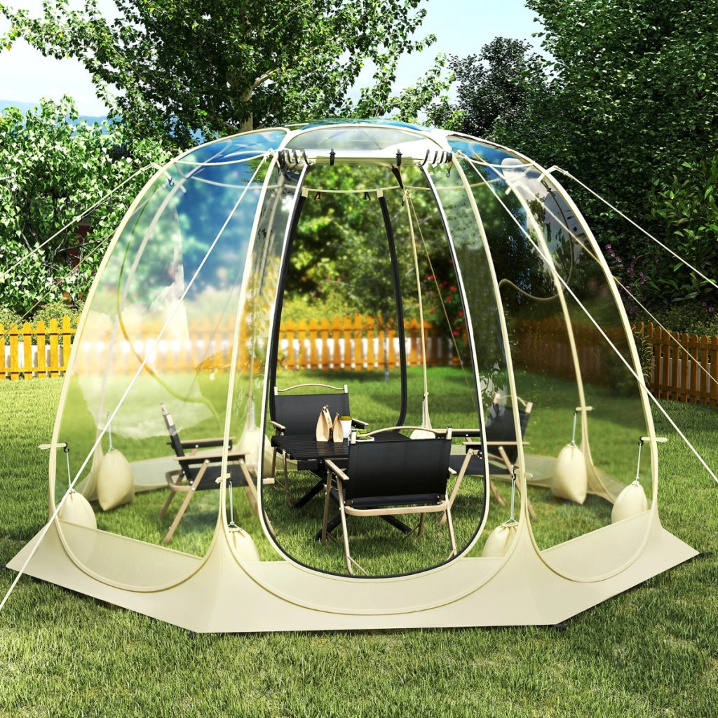 Tenda a bolle pop up da campeggio in PVC antivento e antigelo, Tenda protettiva offre una vista panoramica Trasparente-Tende