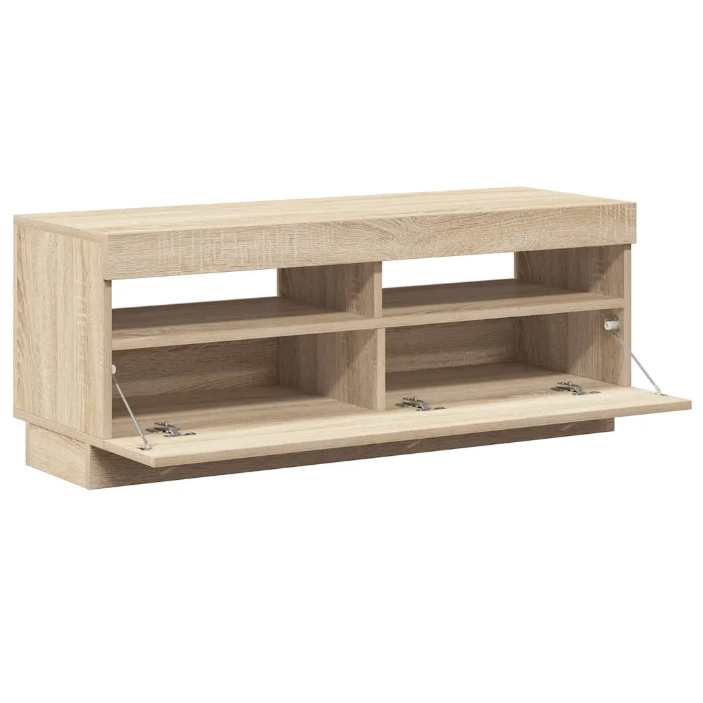 Mobile Porta TV con Luci LED Rovere Sonoma 100x35x40 cm 804457