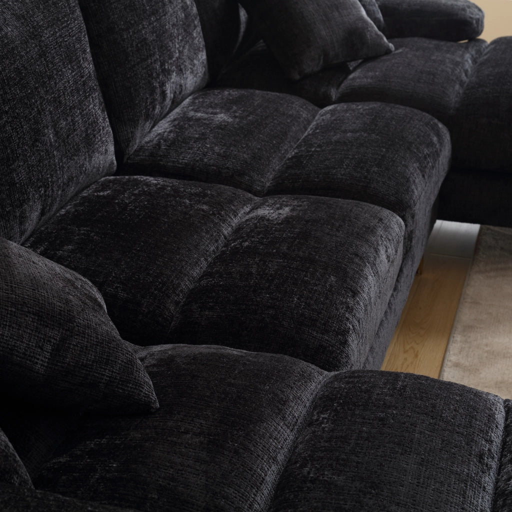Divano Angolare U-Shape Chenille con Doppia Chaise Longue ¨C MINIMAL ¨C Grigio