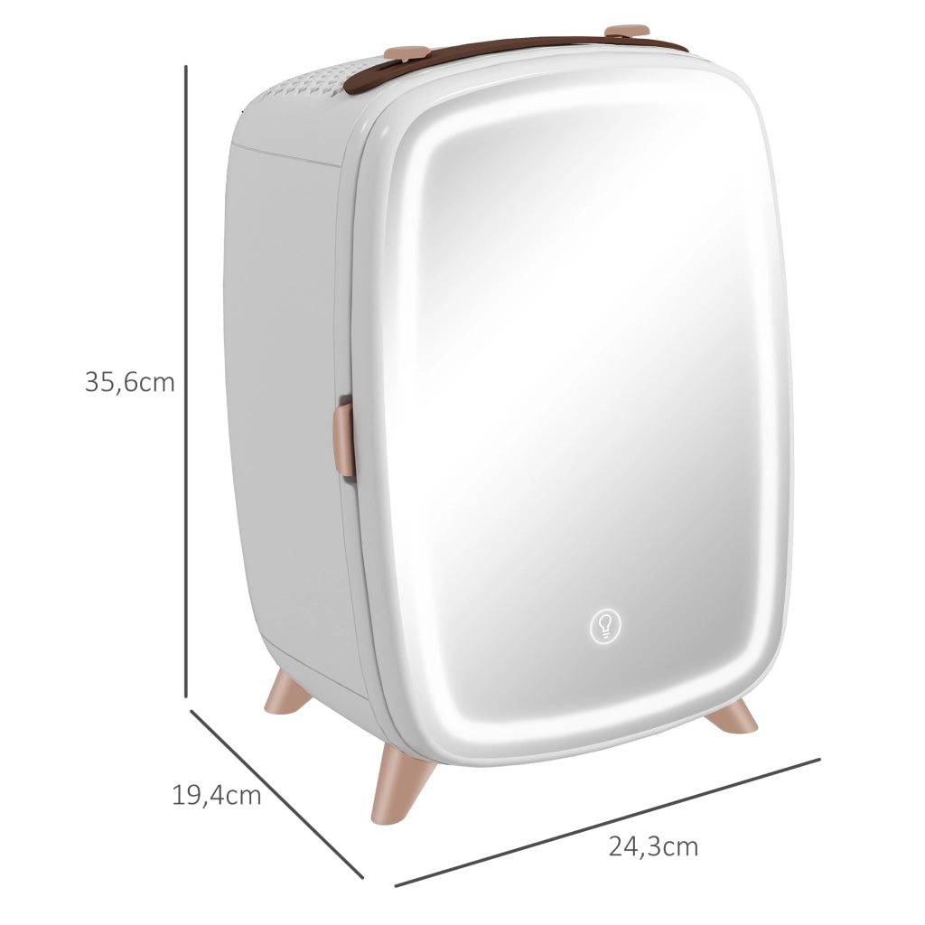 Cassettiera Cosmetici con Specchio e Luce LED ¨C Zephmum ¨C Bianco 24.3x19.4x35.6 cm