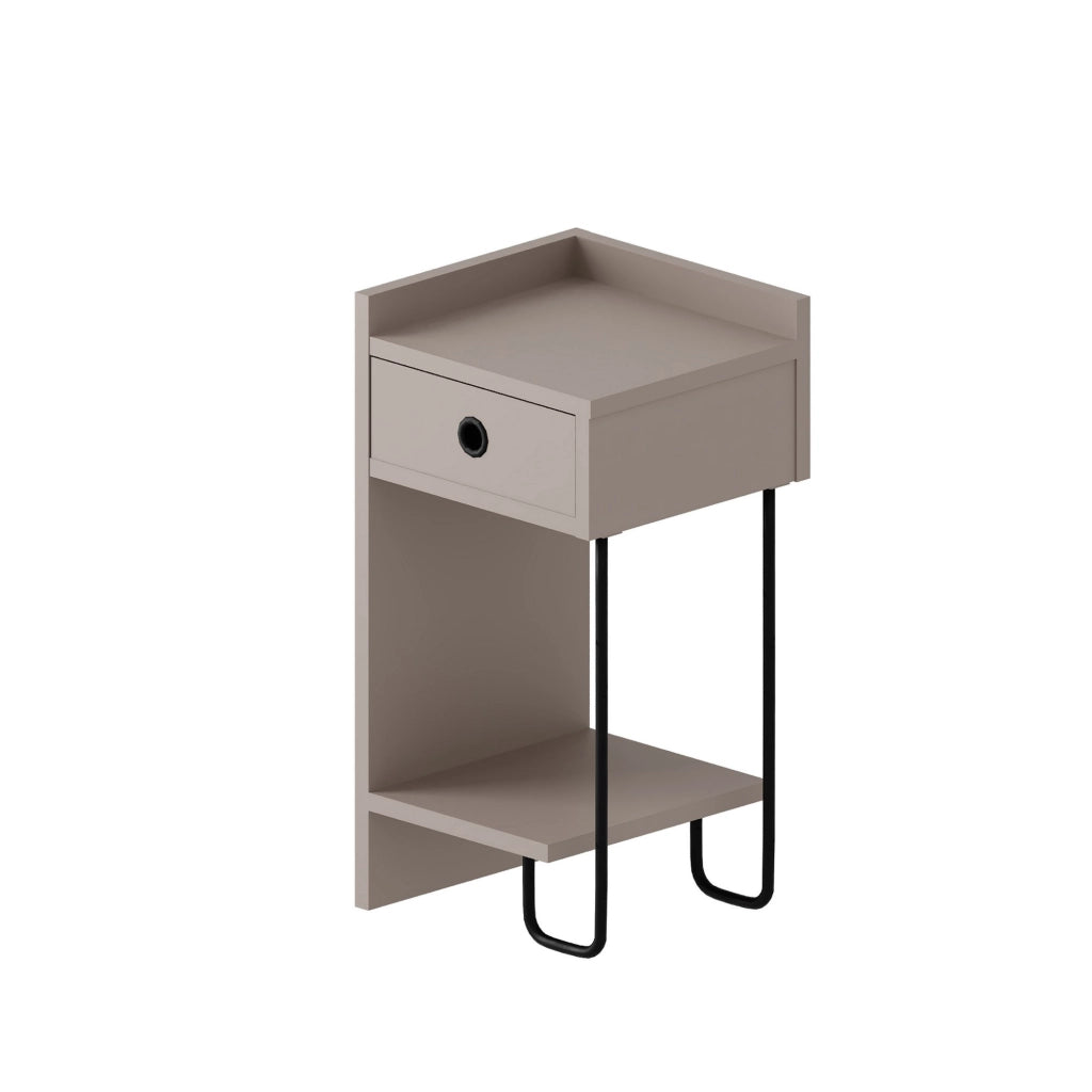 Comodino in legno "Sirius" - 32 x 30 x 61 cm - Marrone moka chiaro