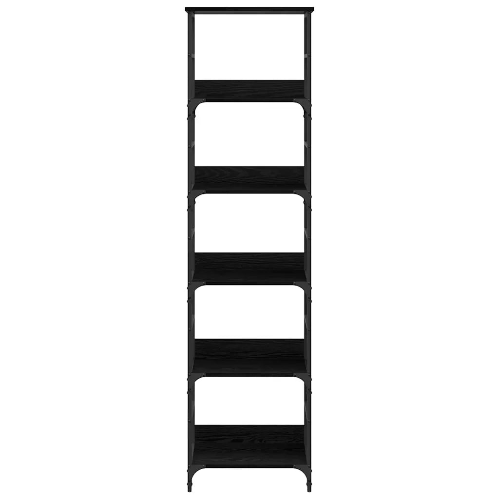 Libreria-Scaffale per Libri-Mobile di Stoccaggio Rovere Nero 50 x 33 x 188,5 cm Legno multistrato