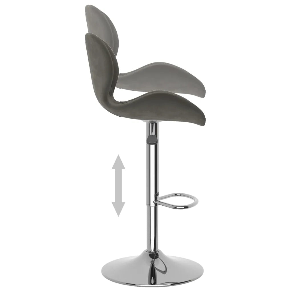 Sedie da Bar 2 pz Grigio Scuro in Velluto 334912