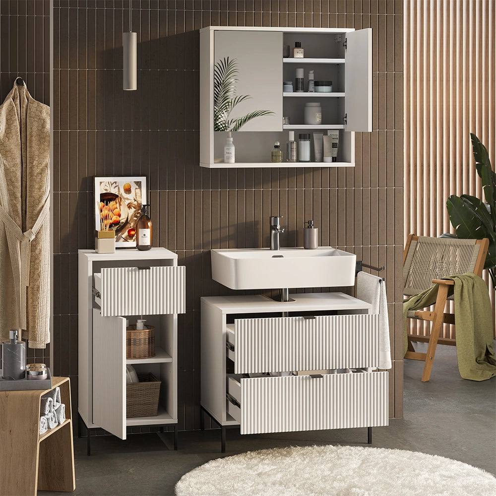 Vicco Set di mobili da bagno Bianco 3 parti