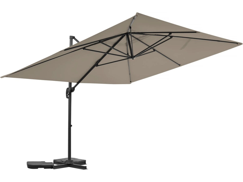 Ombrellone da giardino Sky 4" in alluminio deportato - 3 x 4 m - Taupe