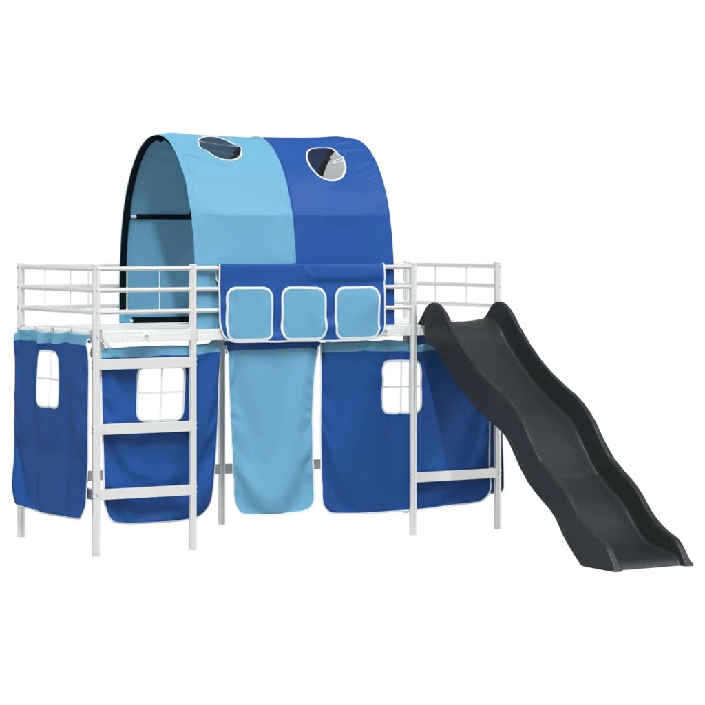 Struttura del letto loft per bambini-Giroletto per bambini Bianco e Blu 100 x 190 cm 893733