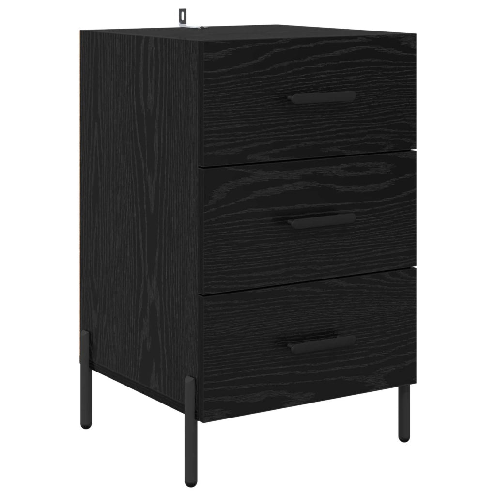 Armadio da Notte Rovere Nero 40 x 40 x 66 cm Legno multistrato 882127