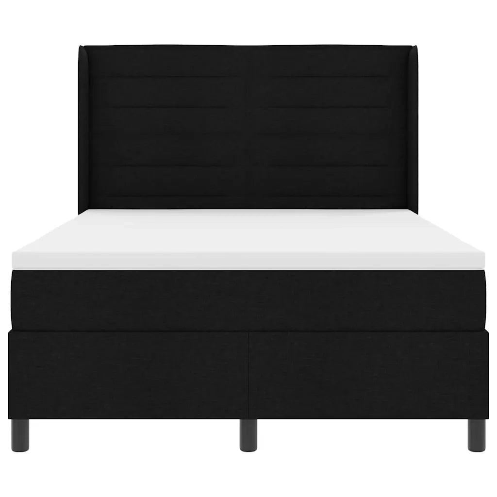 Letto a molle con materasso Nero 190 x 140 cm Tessuto 3341576