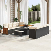 Set Divano da Giardino Nero e Crema 231 x 224 x 85 cm 3365235