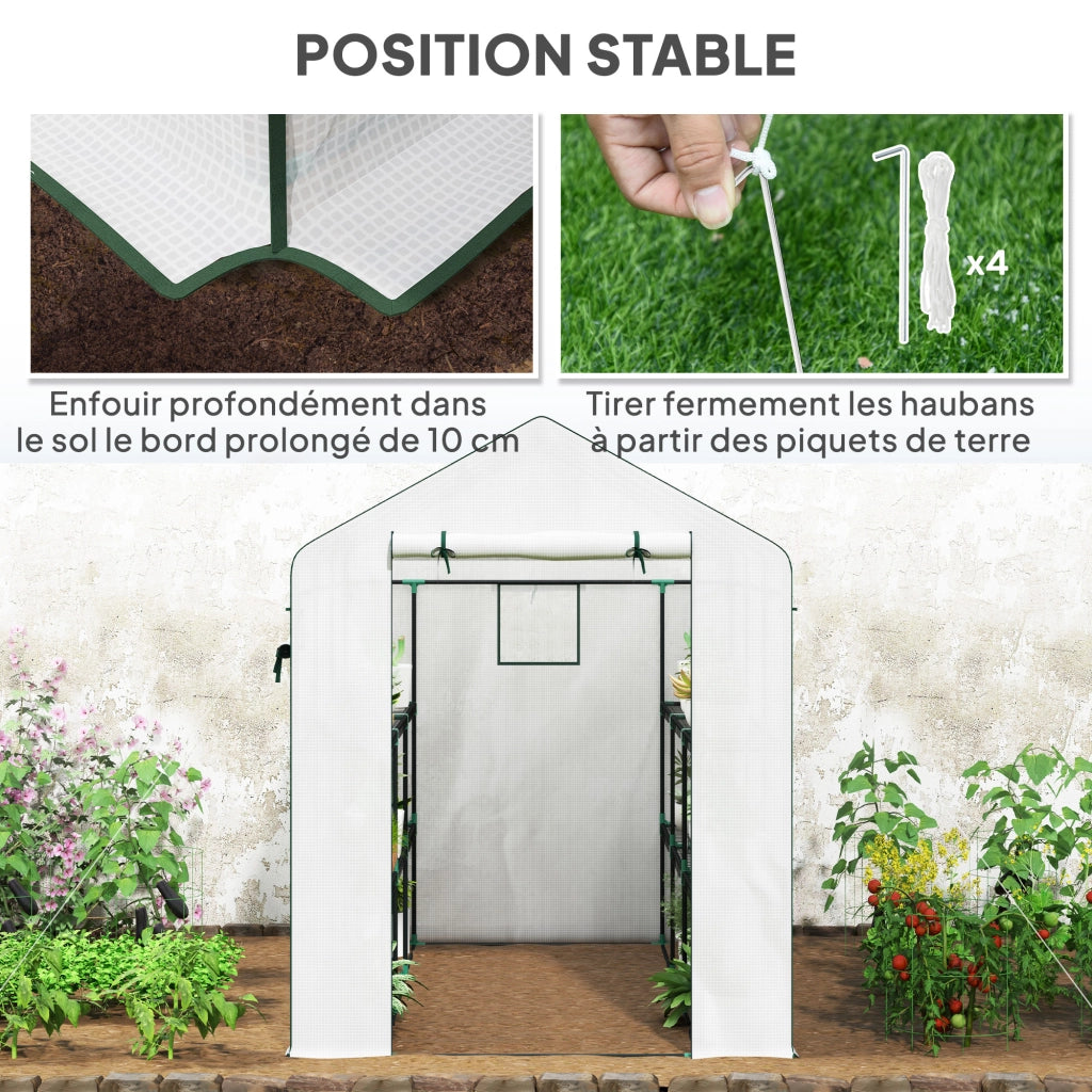 Serra da Giardino 3 m2 ¨C Zephmum ¨C 3 Ripiani, PE 135 g/m2, Porta a Rullo