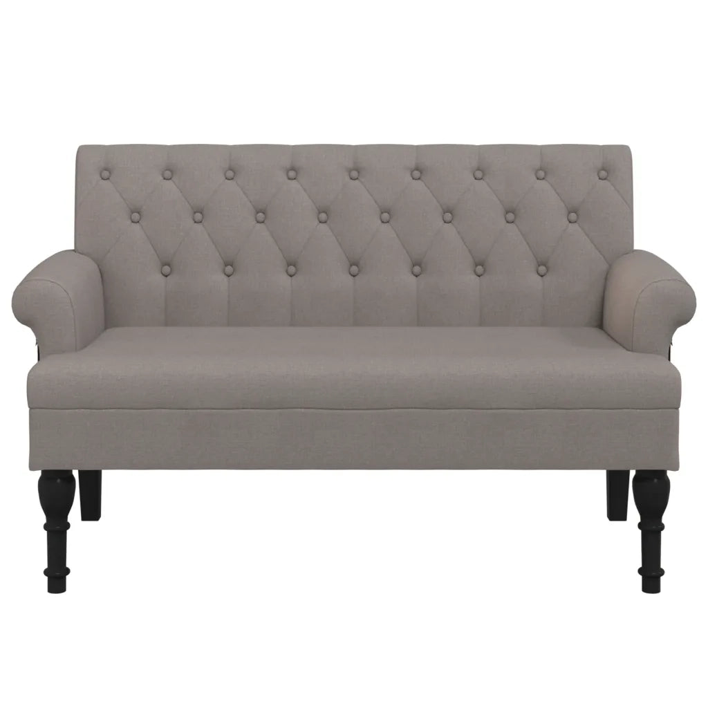 Panca con Schienale Tortora 120x62x75,5 cm in Tessuto 372125