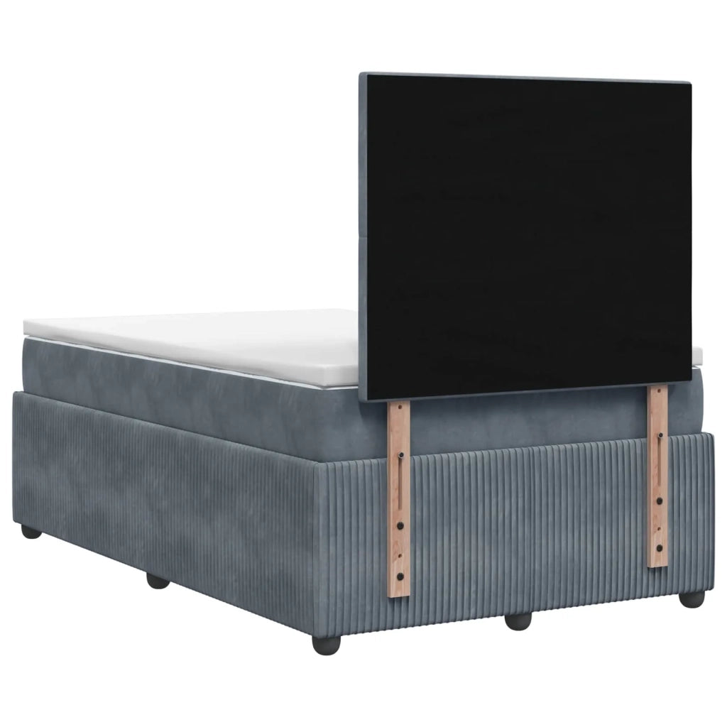 Letto Box Spring LED con Materasso Grigio Scuro 120 x 200 cm 3456042