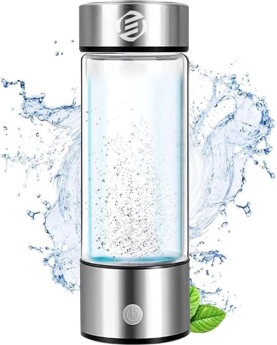 Generatore di Idrogeno per Acqua - Fles di Idrogeno - H2 + Idrogeno - Biberon Portatile - Salute - Incluso Libro Elettronico