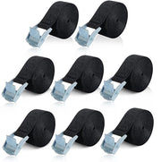 Cinture di allungamento corti da 2m, 8 pezzi di cinture di allungamento per biciclette, cinture di allungamento nere corti, cinture di allungamento regolabili con chiusura a morsa per auto, biciclette, carri, motocicli, bagagli, campeggio