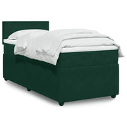 Giroletto a Molle con Materasso Verde Scuro 90x190 cm Velluto 3287611