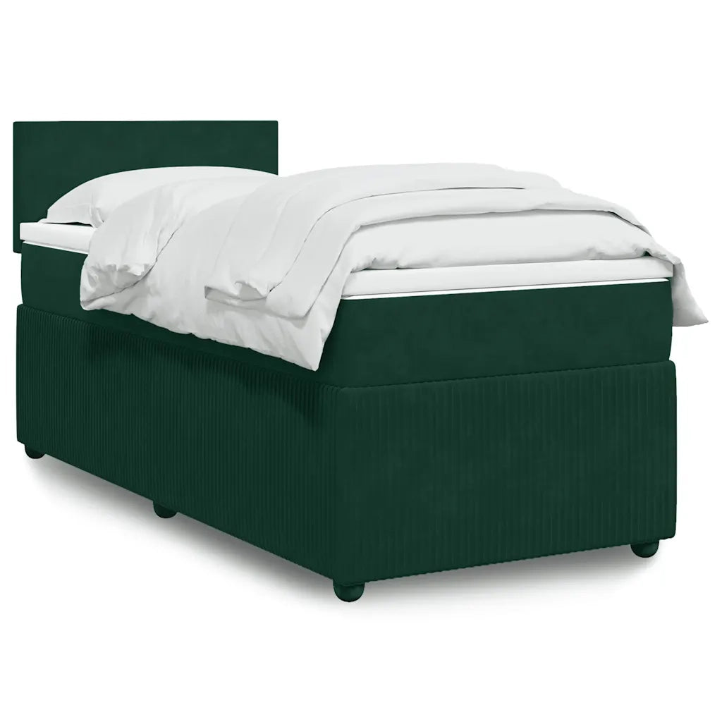 Giroletto a Molle con Materasso Verde Scuro 90x190 cm Velluto 3287611