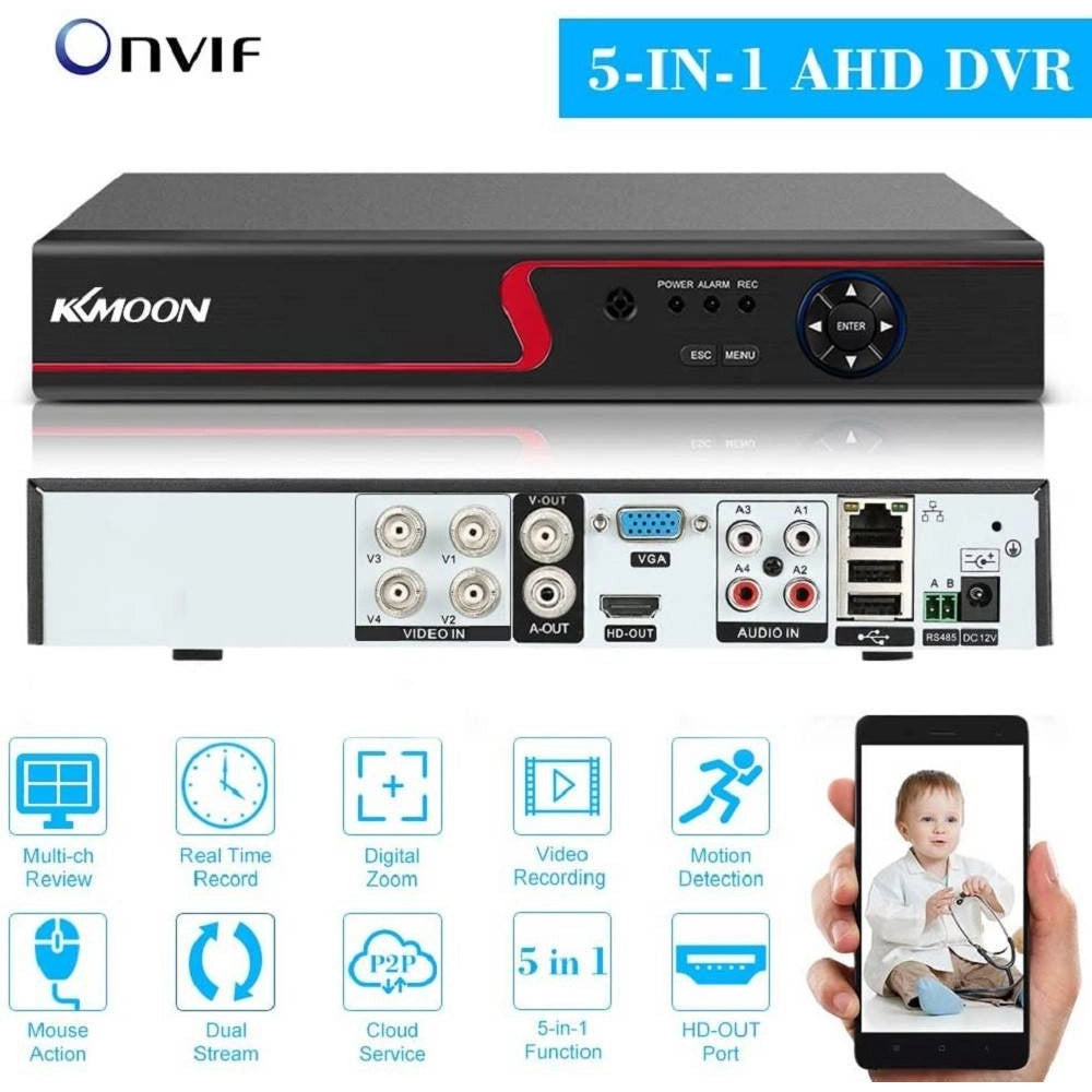 Trade Shop - Videoregistratore Cctv Dvr 4ch 1080p Ibrido Ahd/onvif Ip/analogico/tvi/cvi/dvr -