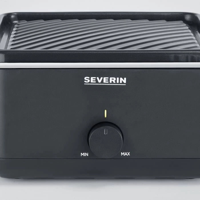 Griglia per raclette - SEVERIN - RG2360 - 4 persone. - Compatto - Piatto 24 x 24 cm - Include 4 padelle e spatole - Nero