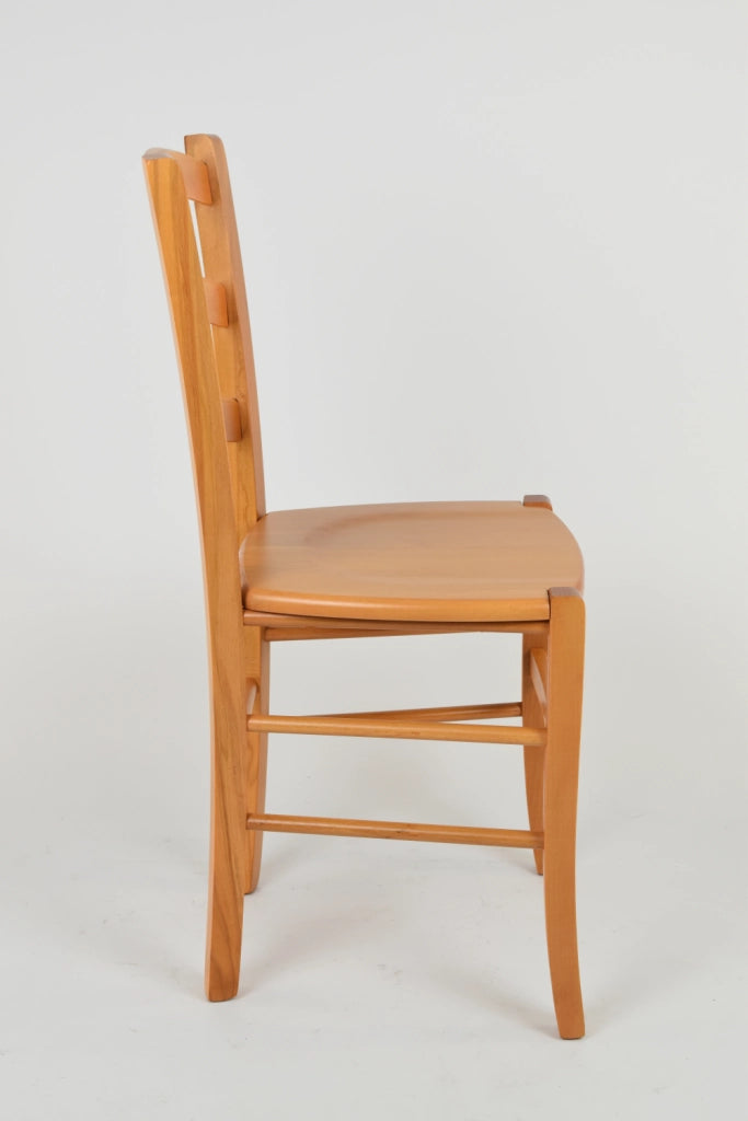 Set 4 Sedie Venice Tommychairs, robusta struttura in legno di faggio verniciata in miele e seduta in legno