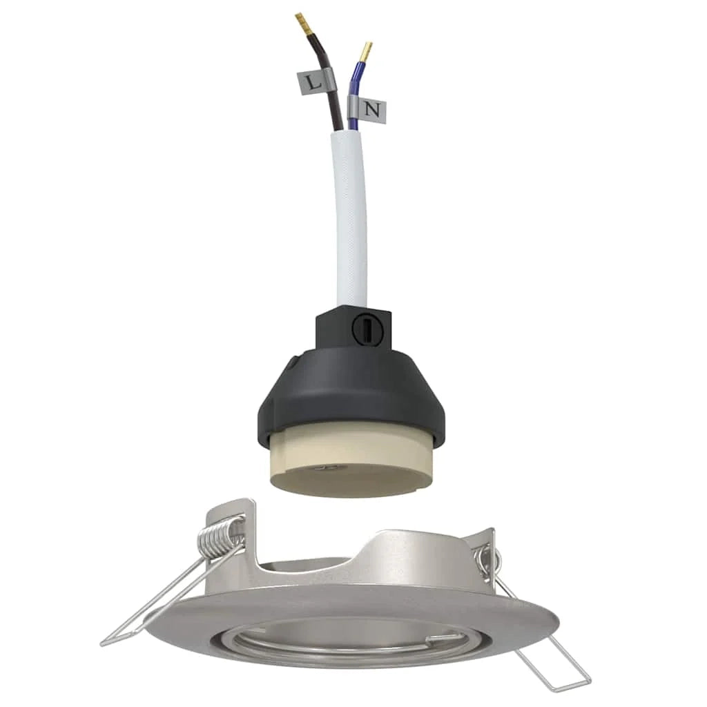 Set di 12 faretti da incasso dal design contemporaneo 9 x 9 x 2,5 cm in metallo argentato 02_0058281