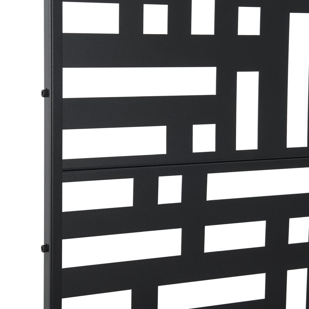Parete divisoria in acciaio zincato per interni ed esterni 180 x 120 x 40 cm nero 03_0009272