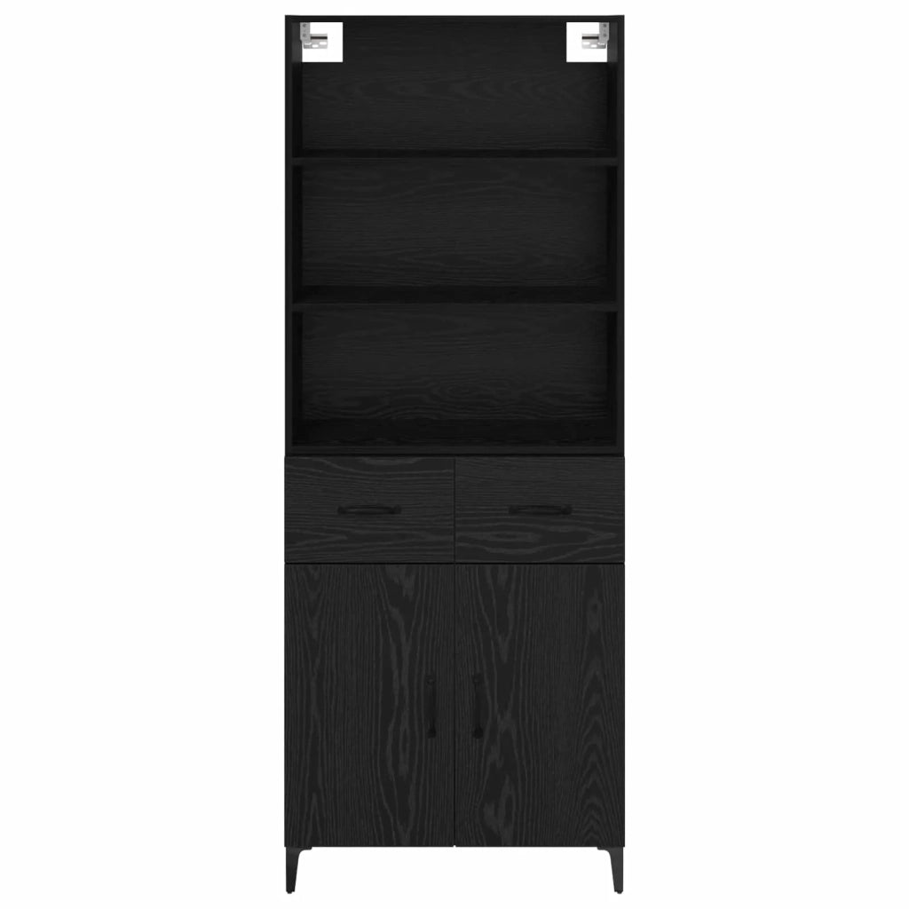 Credenza Rovere Nero 69,5 x 34 x 180 cm Legno multistrato