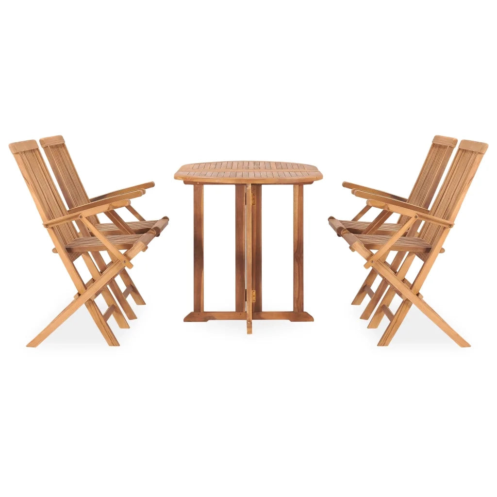 Set da Pranzo da Giardino 5 pz Pieghevole in Massello di Teak 3059975