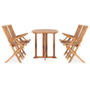Set da Pranzo da Giardino 5 pz Pieghevole in Massello di Teak 3059975