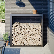 Rastrelliera per Legna da Ardere-Portalegna Antracite 100x40x100cm Acciaio
