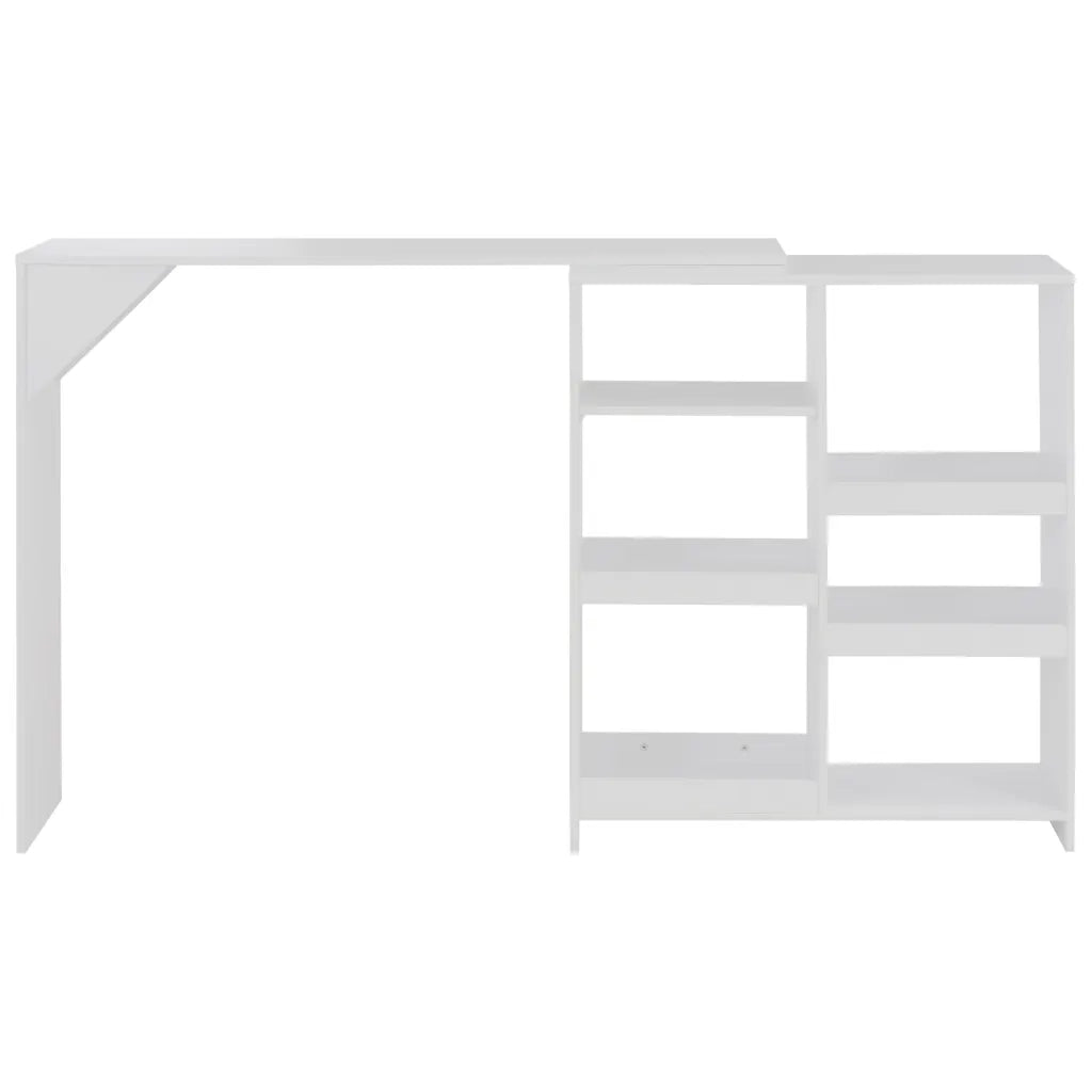Tavolo da Bar con Scaffale Mobile Bianco 138x39x110 cm cod mxl 14715