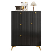Scarpiera con 3 ante a ribalta; 1 cassetto e 1 anta - per ingresso - 90×25×121 cm - nero