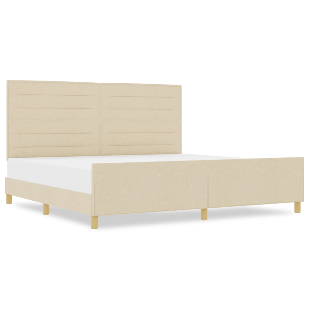 Letto in tessuto panna  200x200 cm