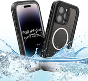 Custodia per Telefono Acqua-Resistente IP68 - Resistente ai Colpi - Protezione 360° - Supporto MagSafe - Esterno - Bumper Trasparente - Custodia Acqua-Resistente