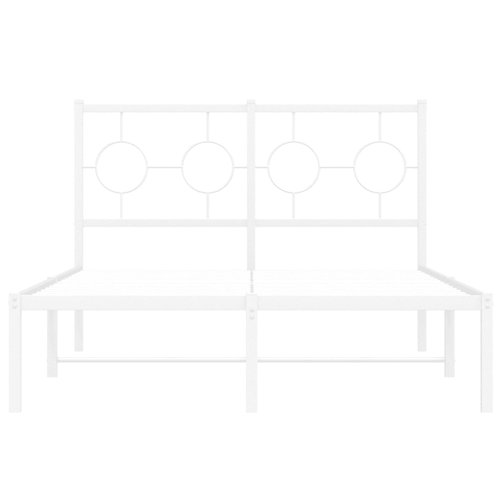 Giroletto con Testiera Metallo Bianco 120x190 cm 376272