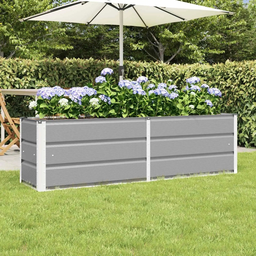 Fioriera-Vaso da Esterno-Contenitore per Piante Grigio chiaro 160 x 40 x 45 cm Acciaio