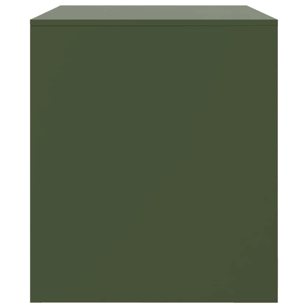 Mobile TV multimediale scaffale TV credenza mobile TV sala da pranzo soggiorno camera da letto 2 pezzi verde oliva 67 x 39 x 44 cm acciaio verde 02_0028640