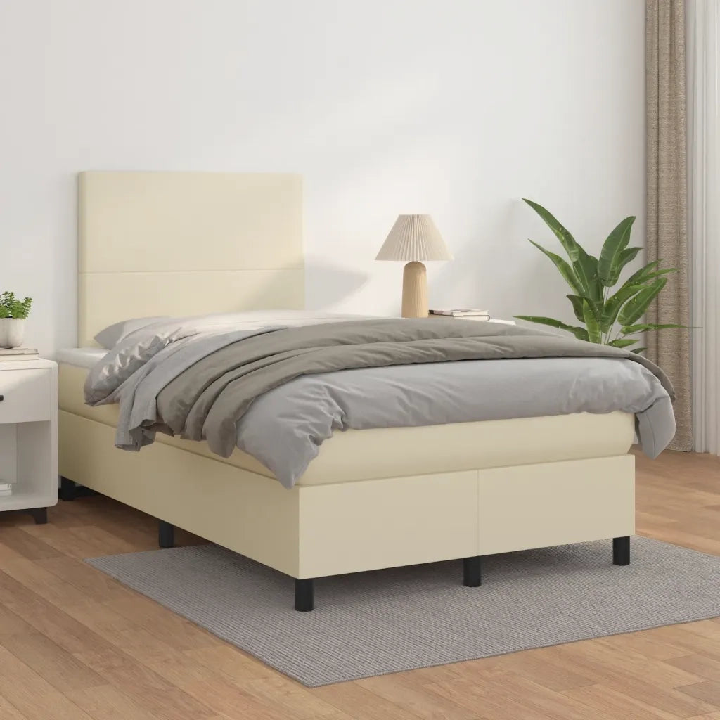 Giroletto a Molle con Materasso Crema 120x200 cm in Similpelle 3142715