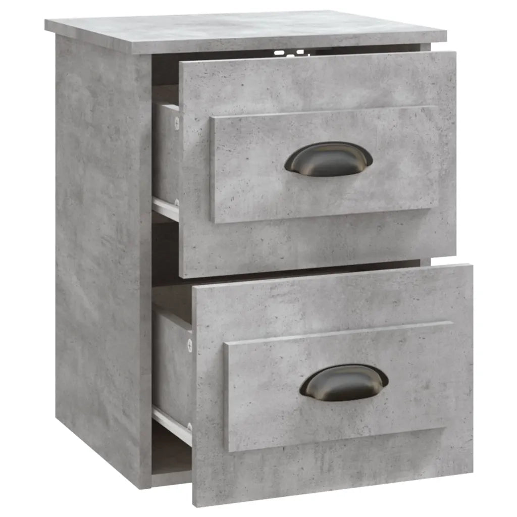 Comodini a Parete 2 pz-Set di 2 Tavolino da notte Grigio Cemento 41,5x36x53 cm