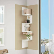 Mensola Pawan, Scaffale, Ripiano a muro, Scaffalatura multiuso, 22x22h117 cm, Bianco