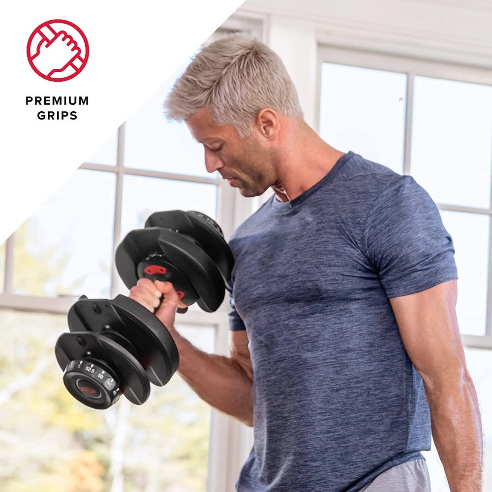 Trade Shop - Manubrio Pesi Dumbbell Regolabile A Carico Variabile Da 2 A 24kg Multifunzionale -