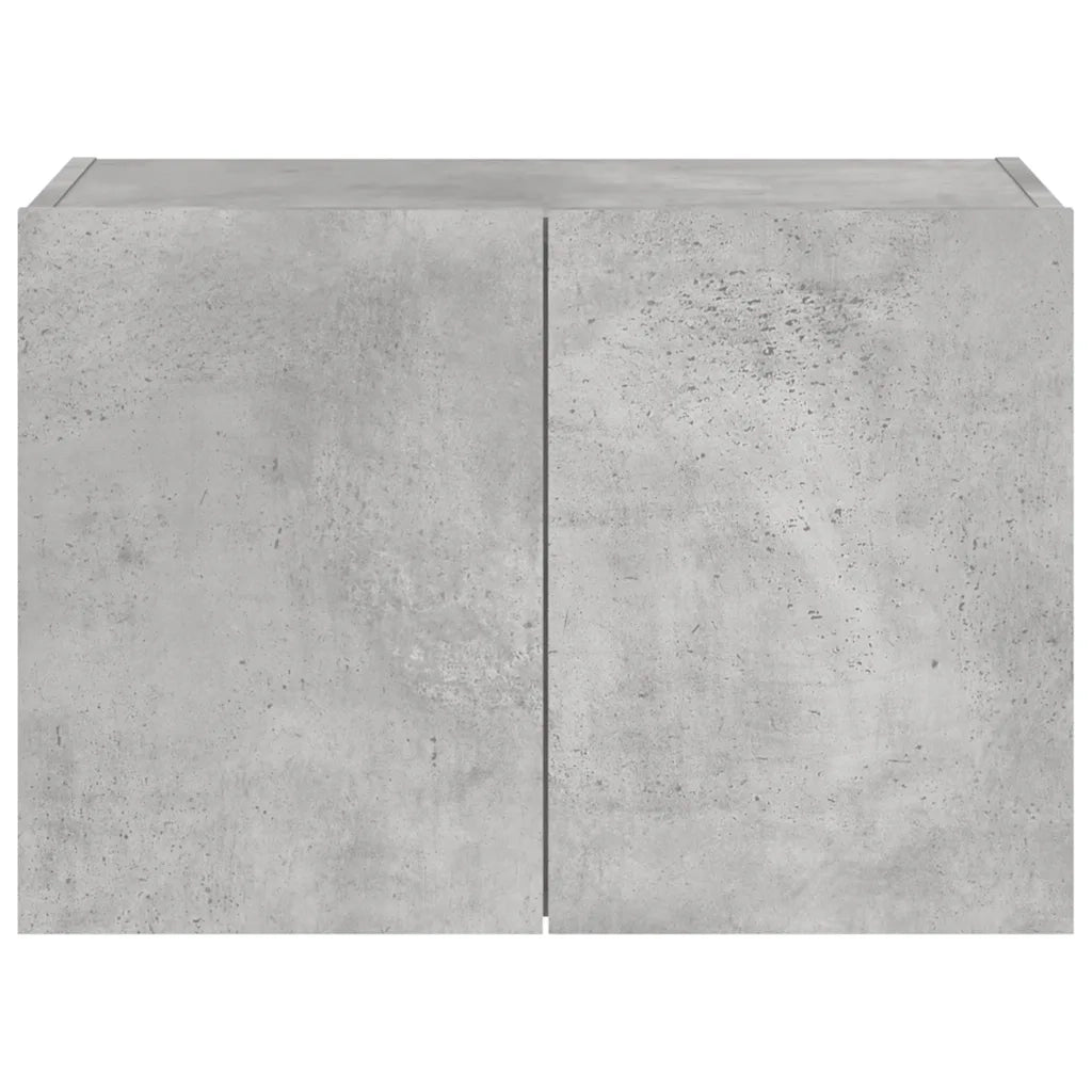 Mobile TV a Parete con Luci LED-Mobile TV a Muro Grigio Cemento 60x35x41 cm